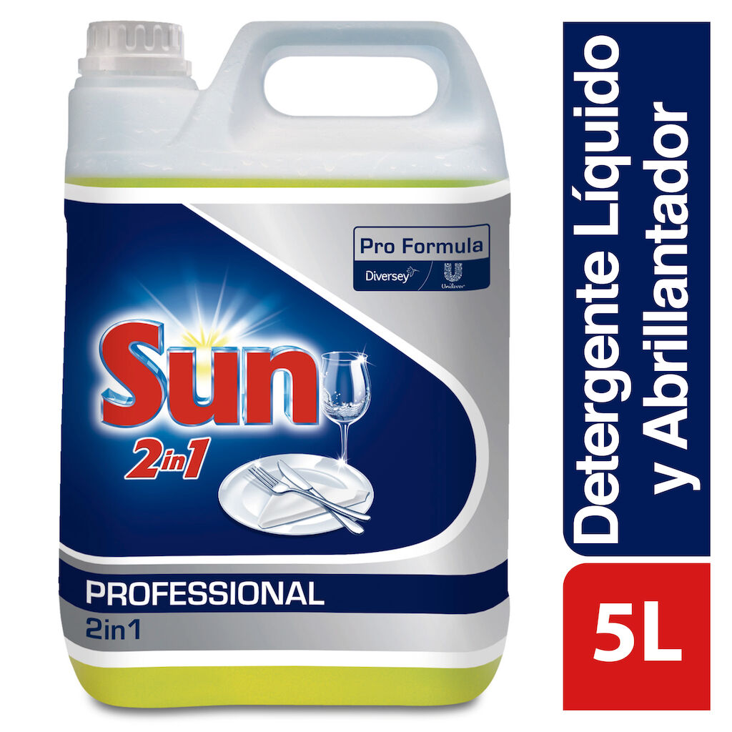 Sun Pro Formula 2en1 Detergente y Abrillantador 2x5L - Detergente para el lavado automático de vajillas con abrillantador