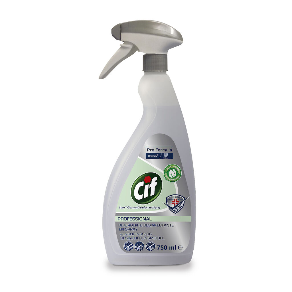 Cif Pro Formula Sure Limpiador Desinfectante 6x0.75L - Limpiador desinfectante virucida fabricado con ingredientes naturales