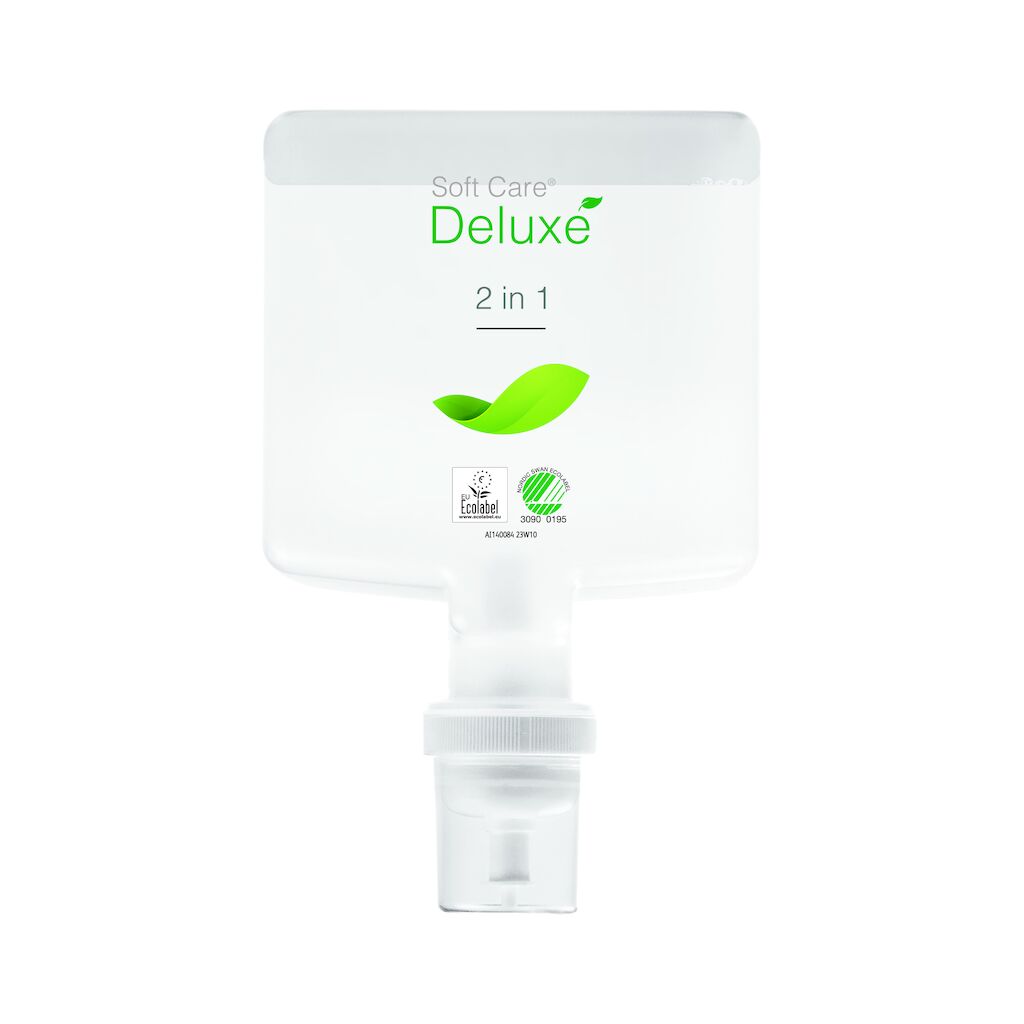 Soft Care Deluxe 2 in 1 4x1.3L - Jabón acondicionador para manos, cabello y cuerpo con certificado ecológico