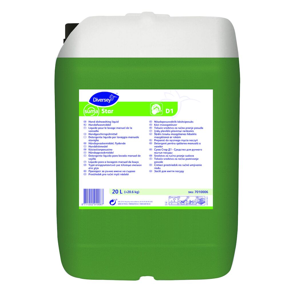 Suma Star D1 20L - Detergente líquido para el lavado manual de vajilla