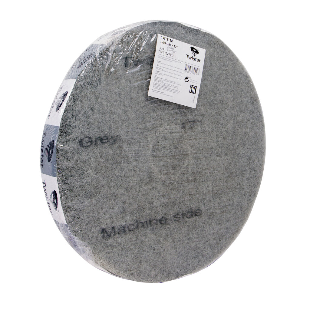 Discos diamantados limpieza suelos Twister™ 2unid - 17" / 43 cm - Gris - Twister gris para pulidos con máquinas de altas rpm