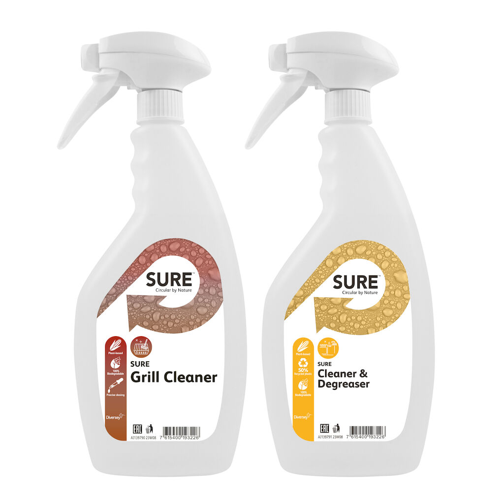 Botellas pulverizadoras 750ml SURE Grill Cleaner & SURE Cleaner Degreaser 6x1unid